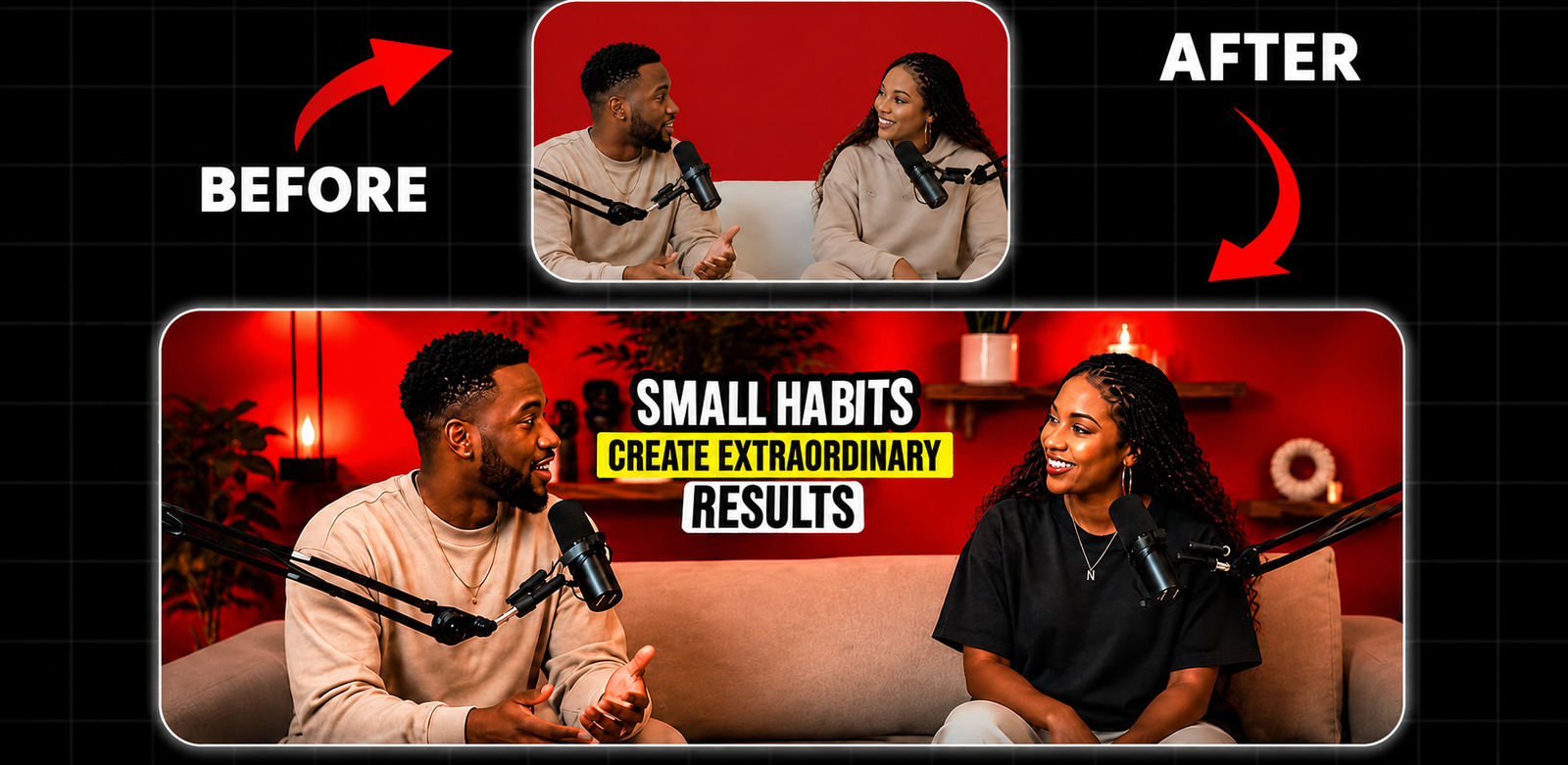 Podcast Content and Audience Growth before and after comparison