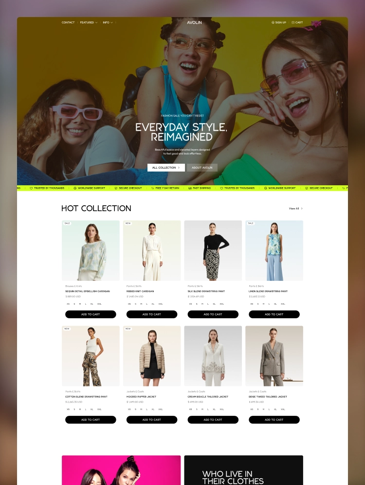 eCommerce product catalog and checkout configuration